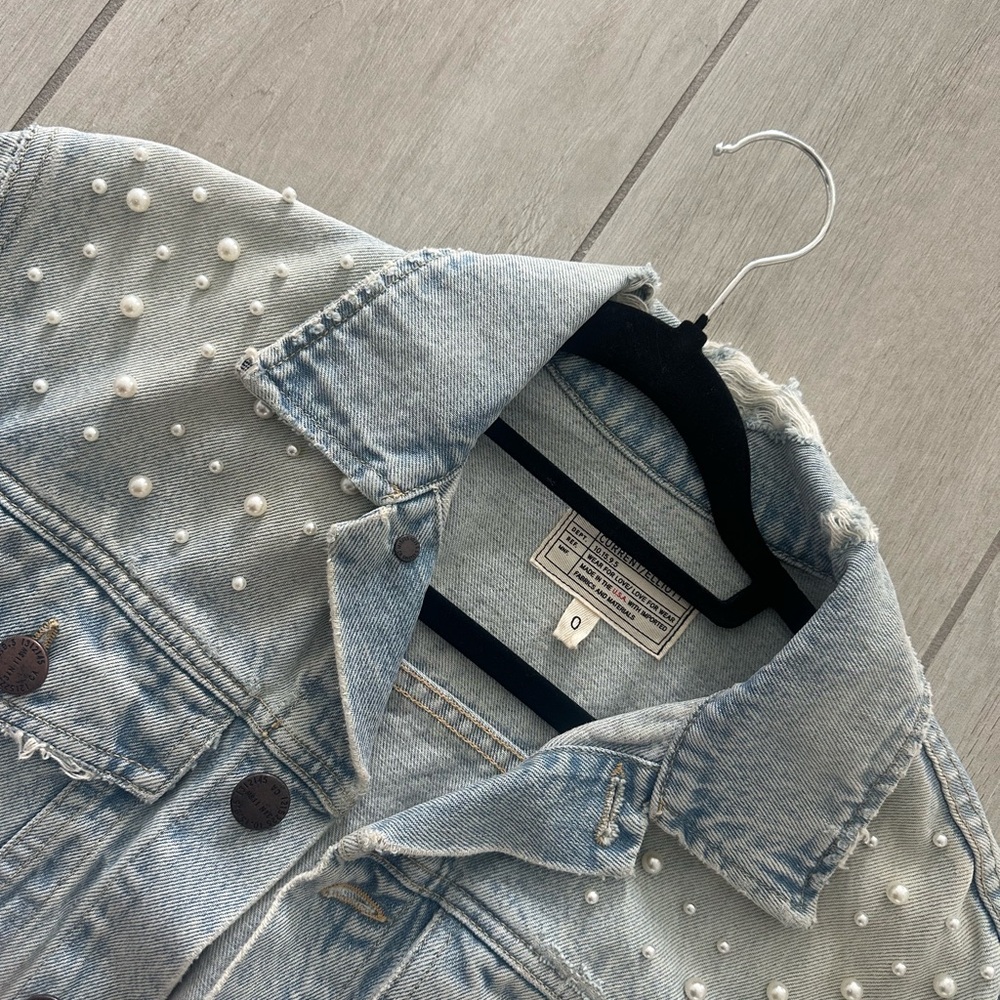 Current/Elliot - Pearl Embellished Denim Jacket